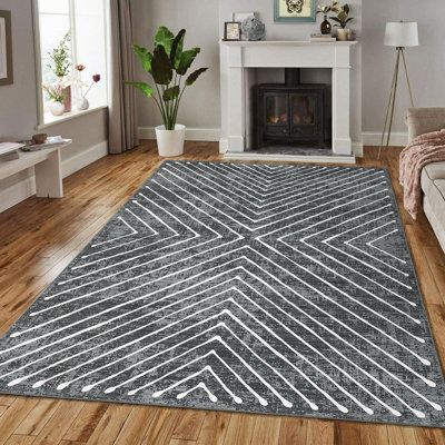 Tapis lavable à rayures Modern Modern