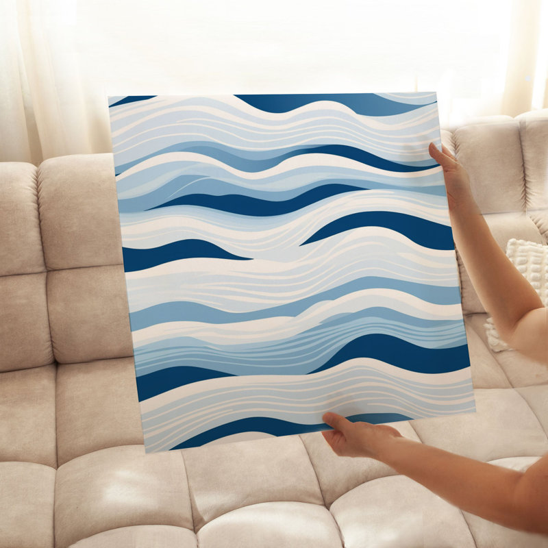 «Beach and Coastal Ocean Waves», impression nautique sans cadre, H 18 po x l 18 po