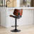 Walnut Bentwood Bar Stool Mid Century Modern Adjustable Counter Height Black Leather Upholstered 360°Swivel Bar Chair for Kitchen Island/Dining Room/Cafe-1194739642