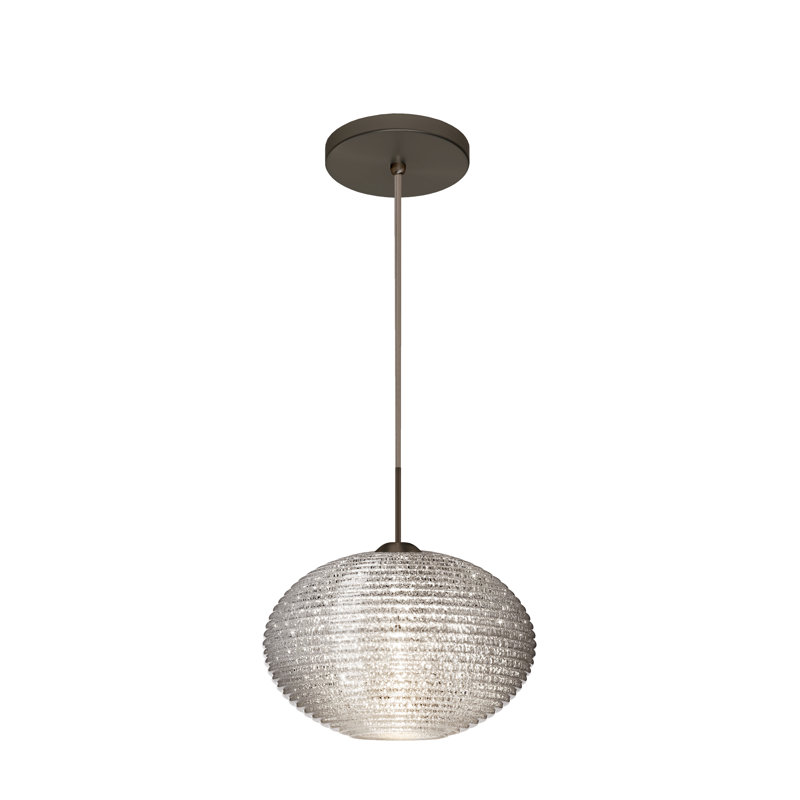 Maryrose 1 - Light Single Pendant, Brushed Bronze, Glitter, 6.88" H x 10.25" W x 10.25" D
