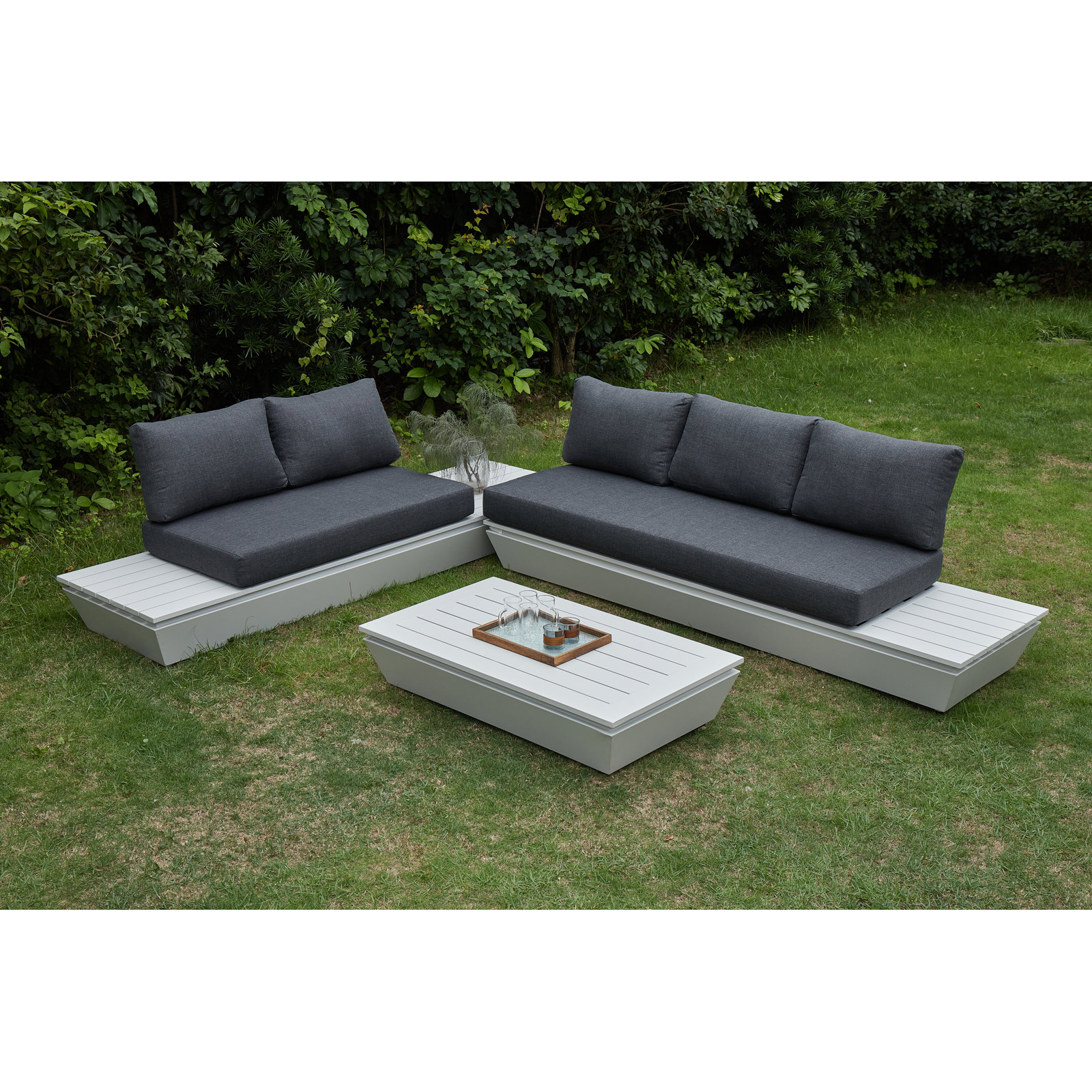 Raymond 5 - Person Patio Conversation Set with Cushions, White