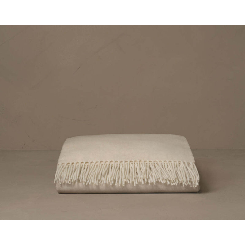 Coccola Cashmere Blanket, 50" W x 83" L, Cream