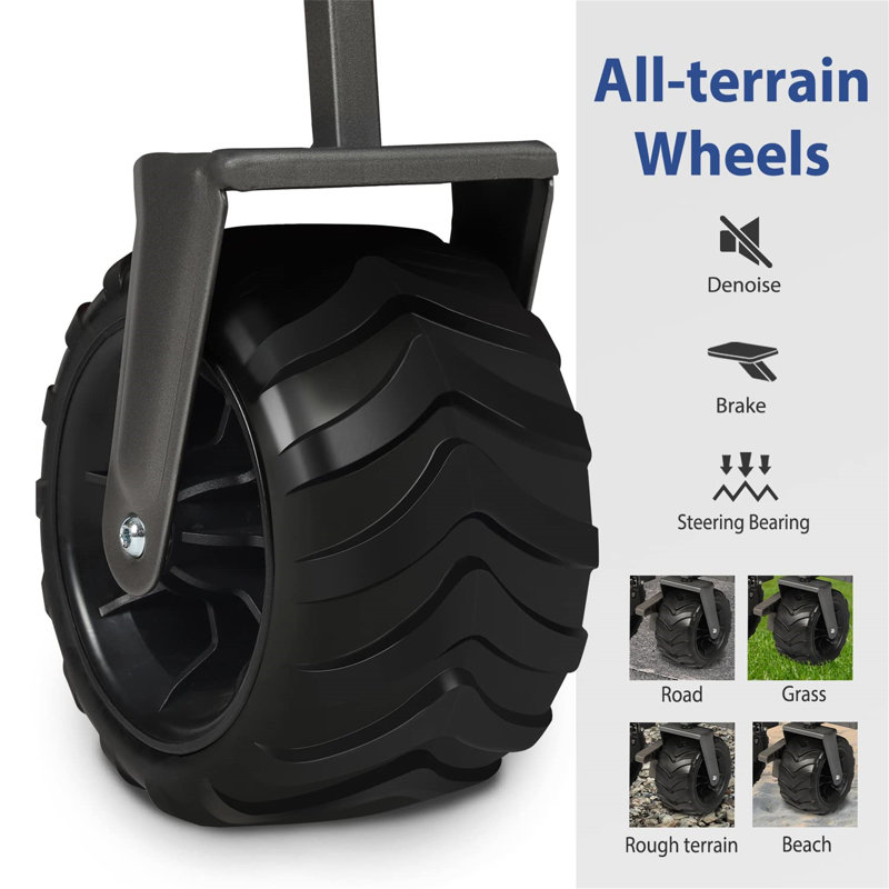 Foldable Trolley with Adjustable Handle, Light Blue