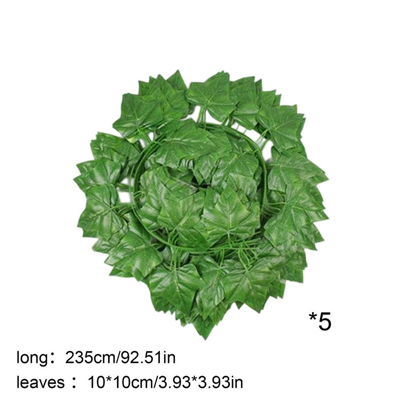Paquet de 5 guirlandes de vignes vertes avec guirlande de plantes décoratives pour la maison, C