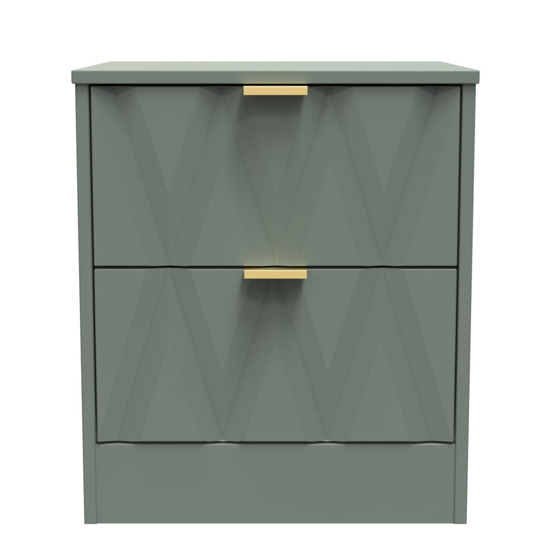 Las Vegas 45cm W Manufactured Wood Bedside Table, Reed Green