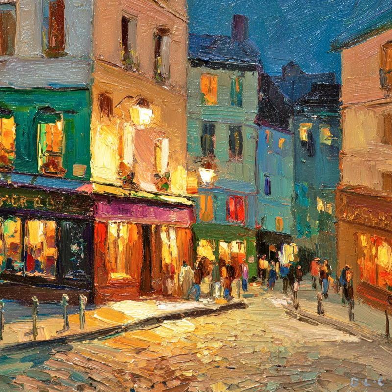Art mural sur toile Montmartre, H 20 po x l 20 po