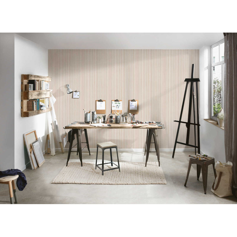 Wallpaper Attractive stripes wallpaper 10,05 M X 53 Cm, Beige/Grey/White