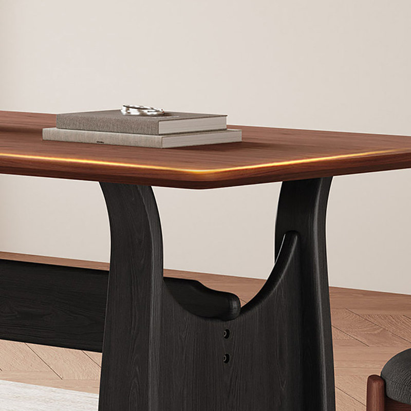 Table de salle à manger en bois massif de style Mid-Century, H 29,5 po x l 63 po x P 31,5 po