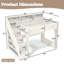 Lit mezzanine double avec escalier de rangement, structure en pin MDF, bureau de jeu moderne-330300701