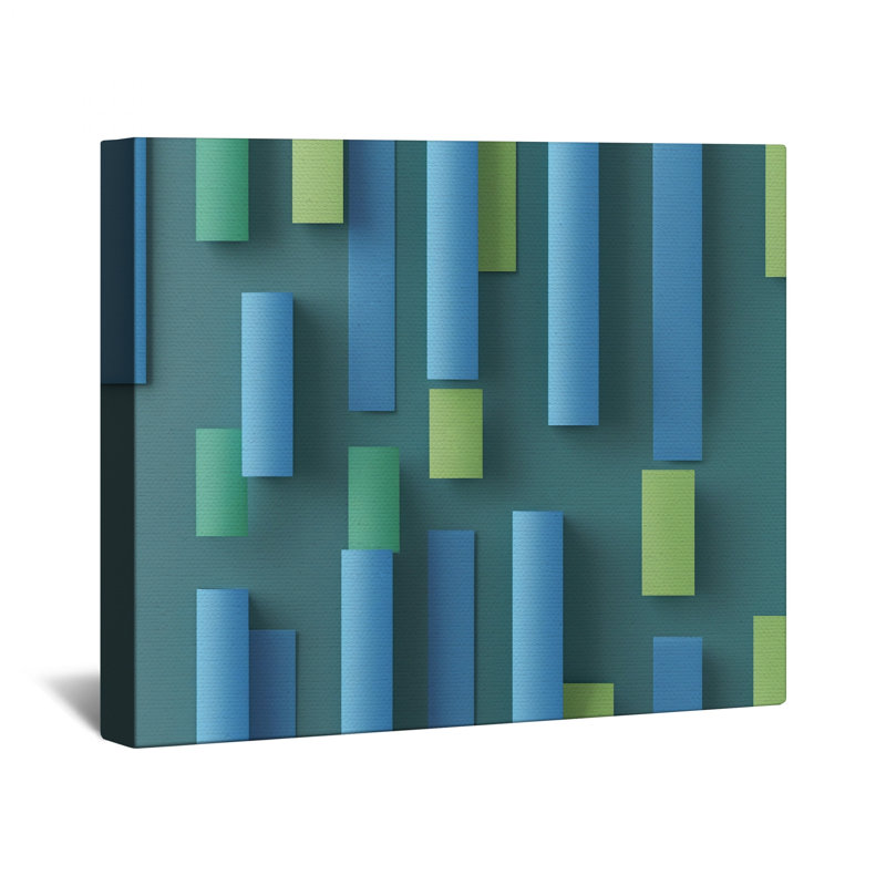 Rectangular Abstract Blocks Canvas Gallery Wrap in Many Sizes, 16 x 20 inches