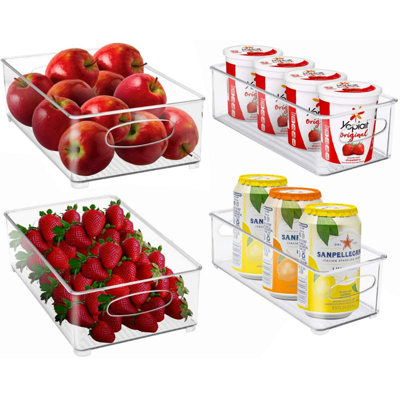 Sorbus Clear Stackable Kitchen and Fridge Storage Bins in 4 Variety Pack