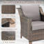 Chaise d'extérieur en osier avec coussins Littlerock (ensemble de 2)-1247854541