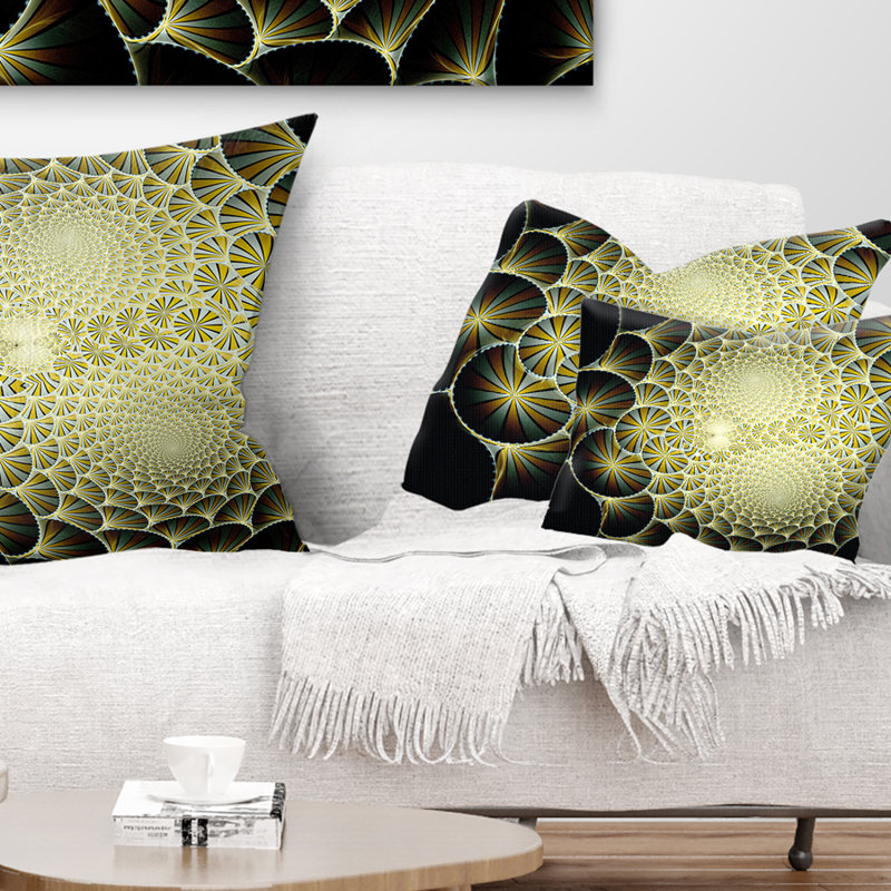 Coussin lombaire à conception fractale unique et symétrique floral