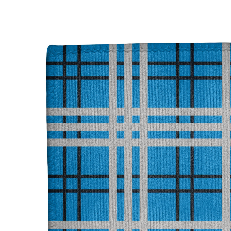 Tapis à carreaux bleu, Rectangle 4 pi x 6 pi