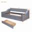 CanapÃ©-lit rembourrÃ© de taille double avec accoudoirs de rangement et port USB-768195474
