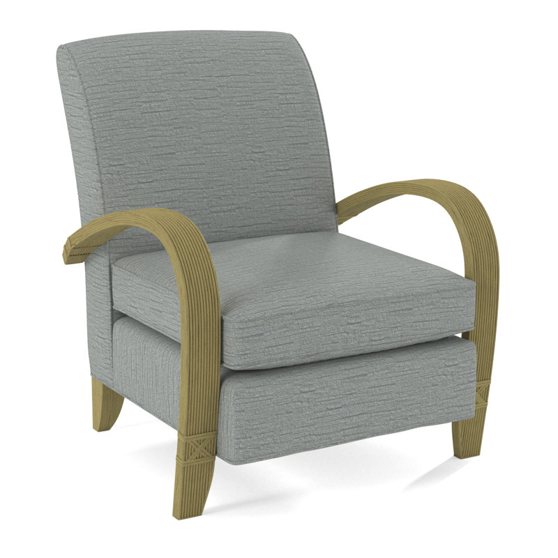 Vero Armchair, Light Blue Performance Fabric; 0851-55, Brass