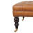 Studded Buffalo Tan Leather Ottoman With Castor Legs
