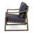 Dark Grey Wood Chair For Outdoor With Water- Cushions And Slat Club Outdoors Back