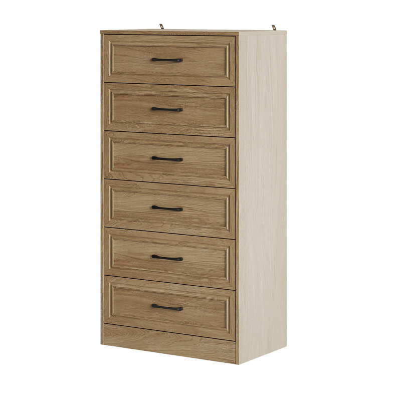 Commode 6 tiroirs pour chambre à coucher, Tanné