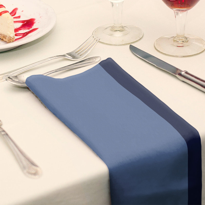 Memphis Striped Square Napkin, 22" W x 22" L, Basketball Blue/Basketball Navy/Basketball Yellow, Cotton Twill