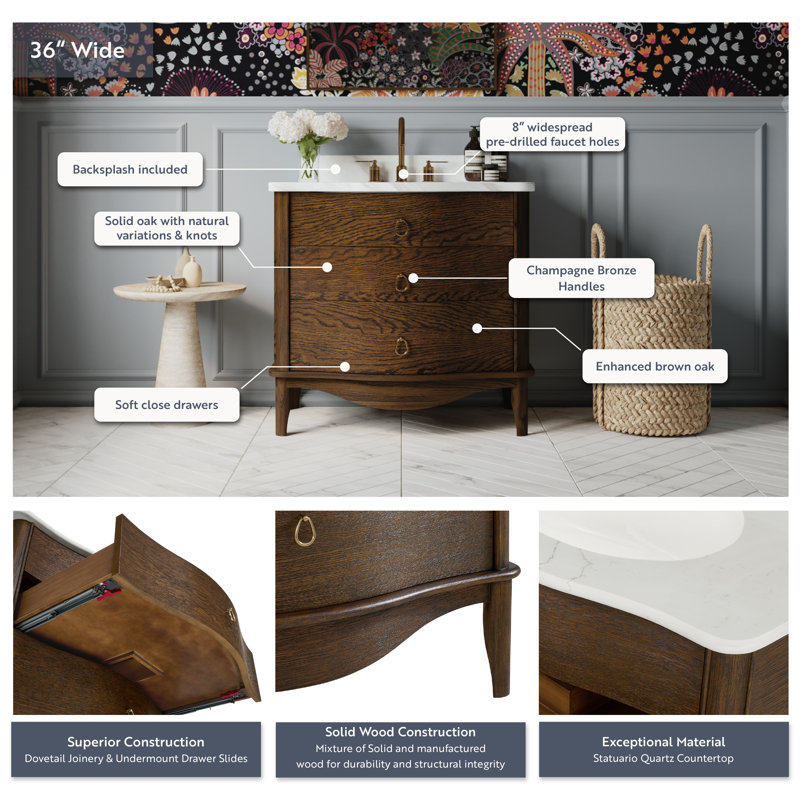 Grace 72" Bathroom Vanity In Natural Enhanced Oak, Enhanced Brown Oak, 36''