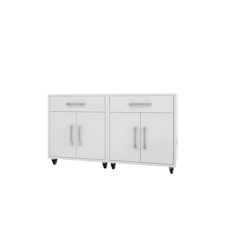 Aseem 2 Piece Single Storage Cabinet ( 34.41'' H x 56.7'' W x 17.72'' D), White