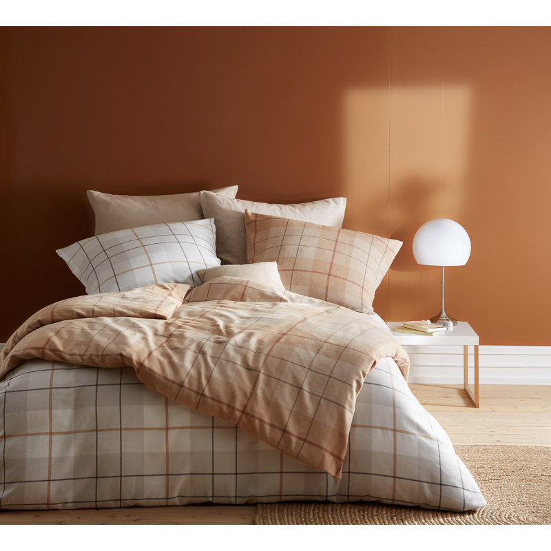 Lech Reversible Duvet Cover Set, Mussel, 220 x 240 cm - 2 Pillowcases (80 x 80 cm)