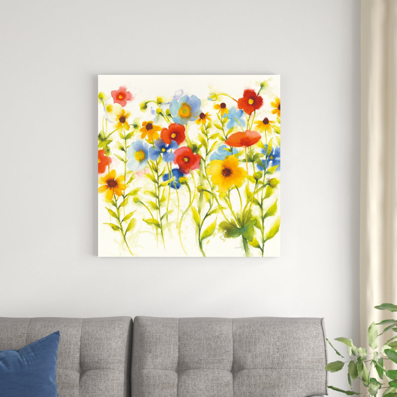 «Americana Meadow I» par Shirley Novak - peinture sur toile tendue, H 30 po x l 30 po