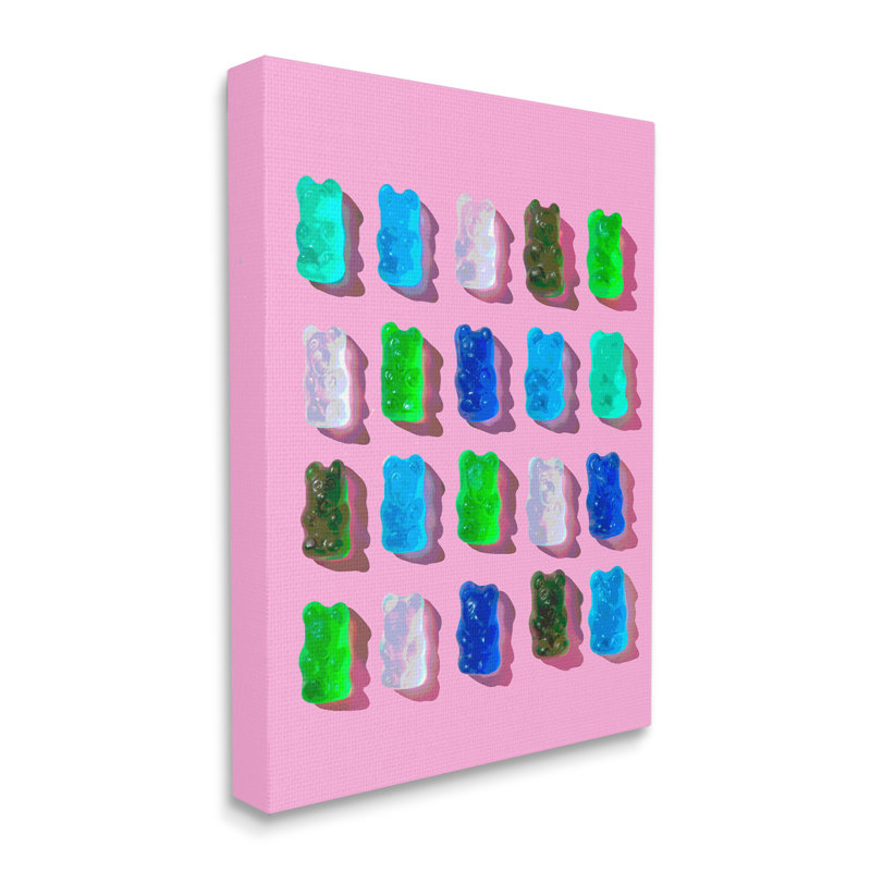 «Gummy Candy Bears», art mural sur toile par Lil 'Rue, H 48 po x l 36 po x P 1,5 po