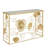 Lenssen Gold Finish Peony And Ginkgo Console Table With Mirror Top
