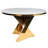 Harvin Round Marble Dining Table with Sculptural Unique Base – Modern Waterfall Design for Contemporary Dining Spaces-1047823581