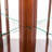 Corner Cabinet - Lights Walnut Adjustable Tempered Glass Shelf Mirrored Finish Display Shelves Backside