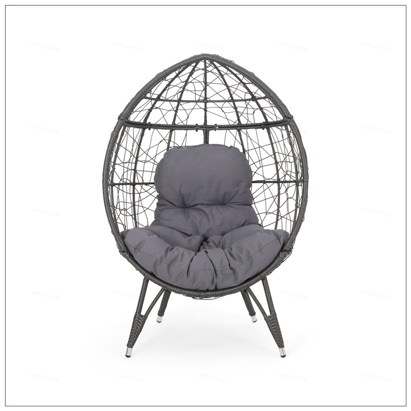 GIANNI Teardrop Shaped Patio Chair With Plush Water-Resistant Cushion And Intricate Design For Modern Outdoor Comfort