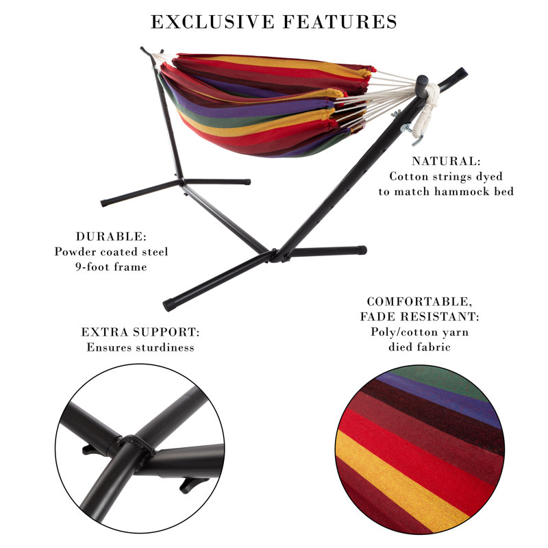 Devante Classic Hammock with Stand, Red/Yellow