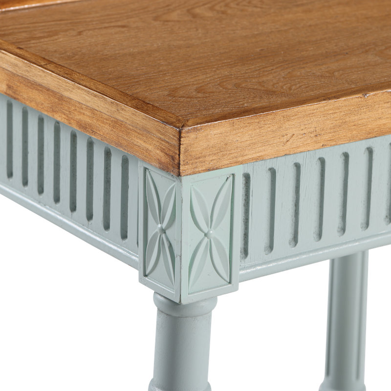 Table de bout carrée rustique Psoma, Bleu