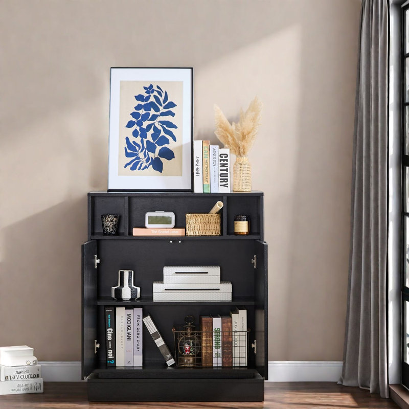 Buffets avec rangement, armoire de ferme en MDF noir pour la cuisine