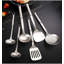 Ensemble d'ustensiles de cuisine professionnel en acier inoxydable - cuillère à soupe durable, cuillère rainurée et spatule pour cuisiner et servir
