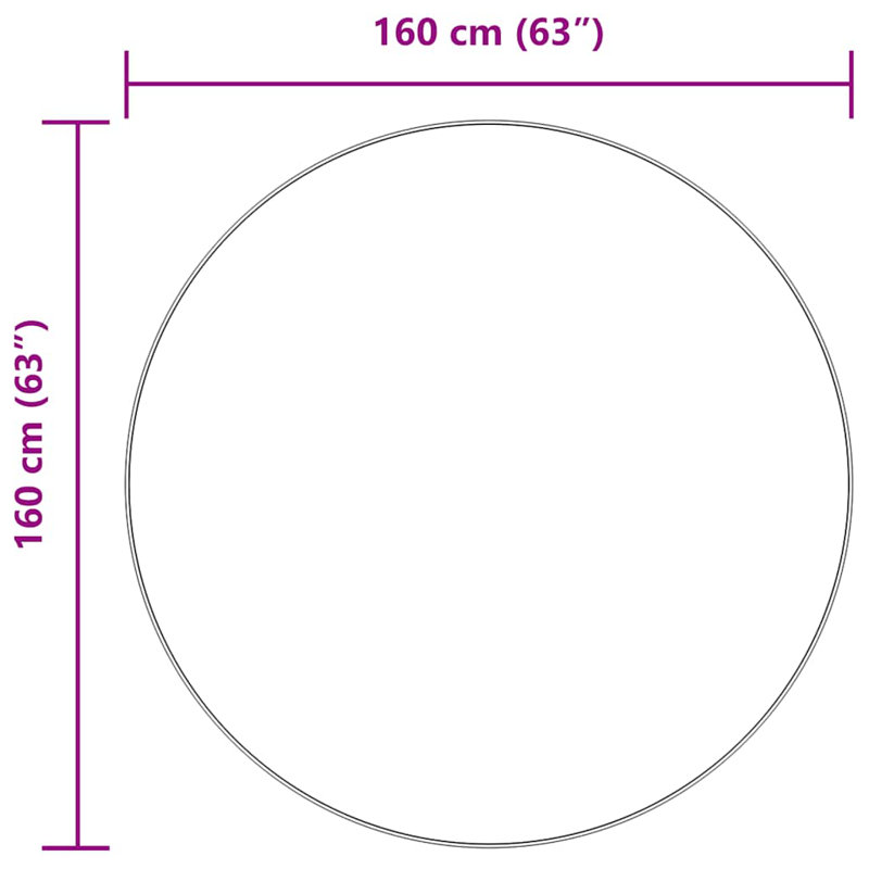Solid Colour Area Rug, Round 160cm