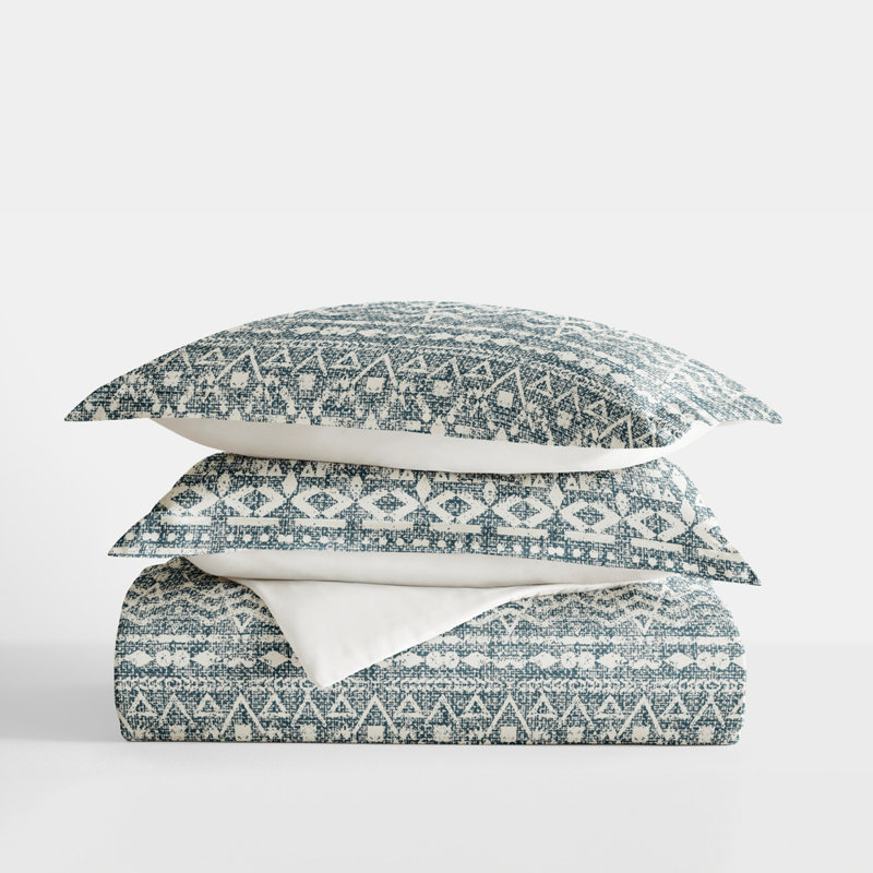Duvet Cover Set Patterned Microfiber Ultra Soft Bedding in Modern Rustic, King Duvet Cover + 2 Standard Shams