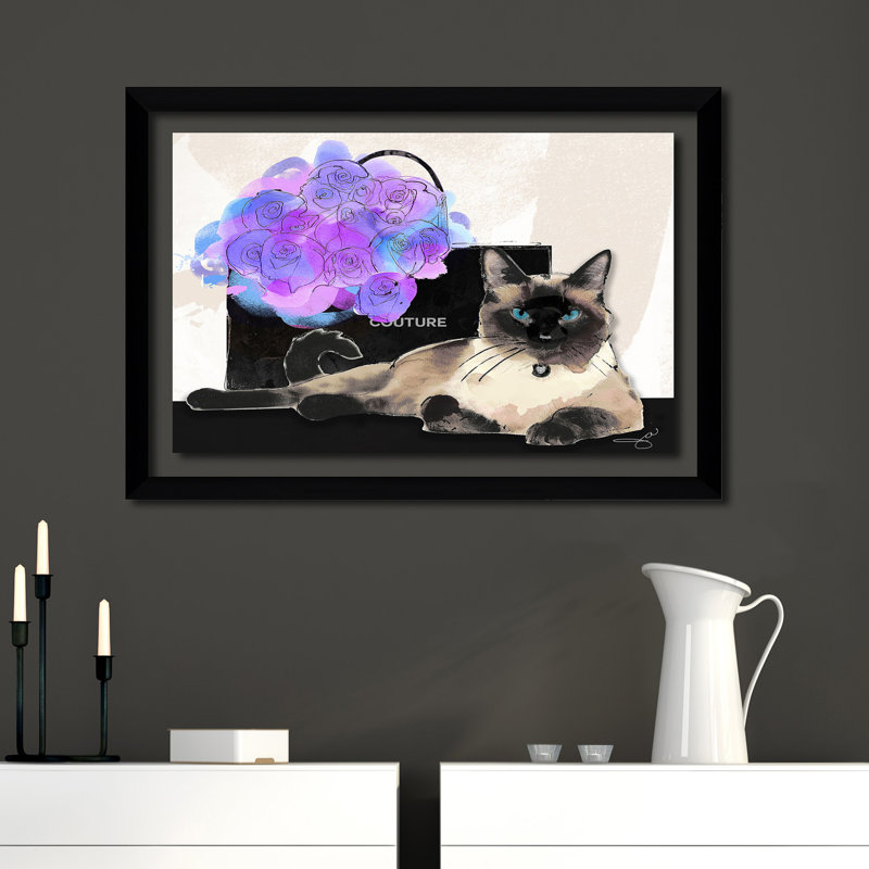 « couture kitty », reproduction encadrée, H 35,5 po x l 51,5 po x P 0,75 po