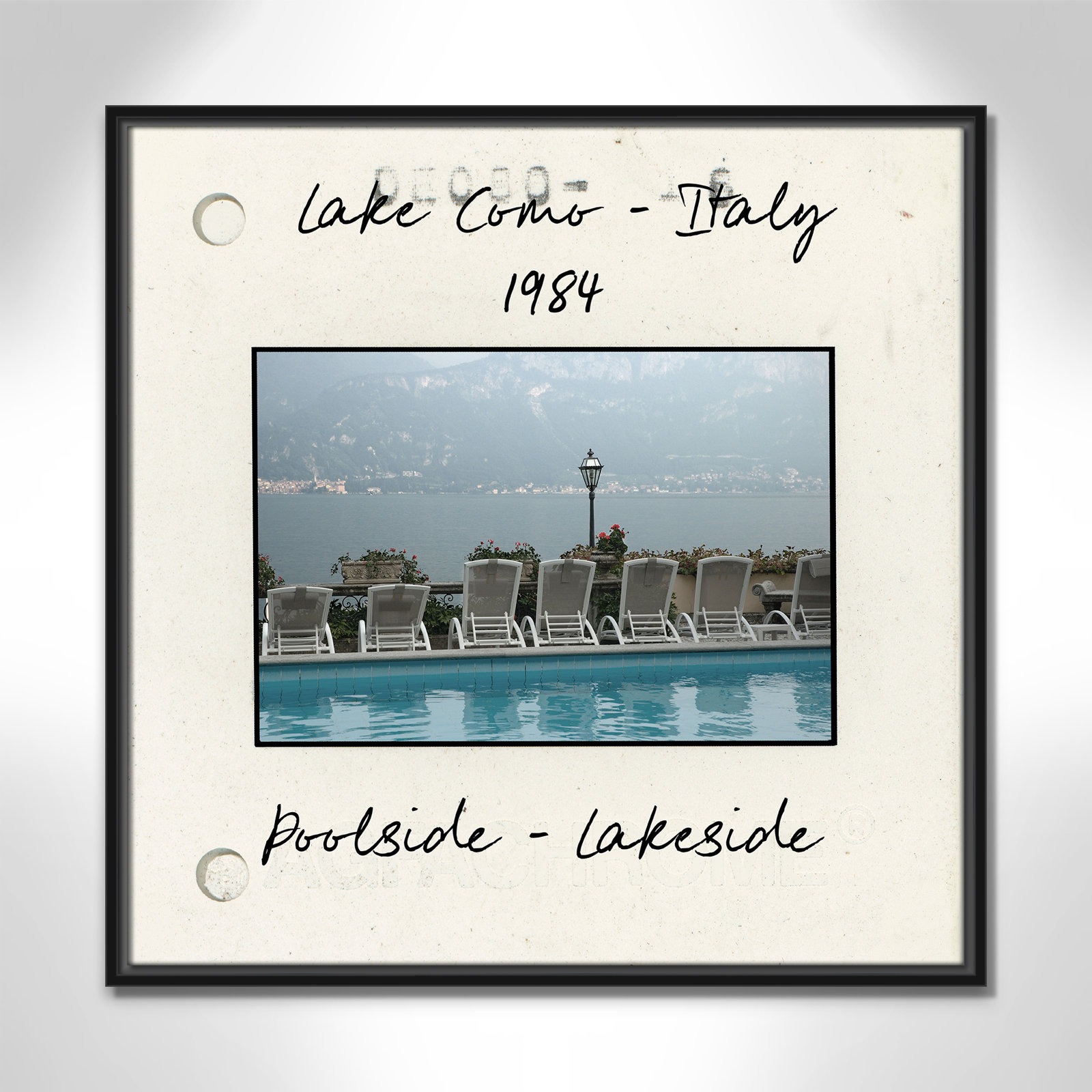 Travel Slide Collection "Lake Como, Italy" Print, Black Floater Framed Canvas, 25.5" H x 25.5" W x 2" D