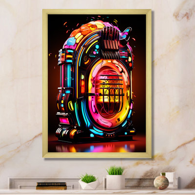 Jukebox Machine Neon Grooves 1 - Jukeboxes, art mural