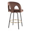 Tabouret de bar contemporain pivotant à hauteur fixe avec repose-pieds rond - ensemble de 2-129454182