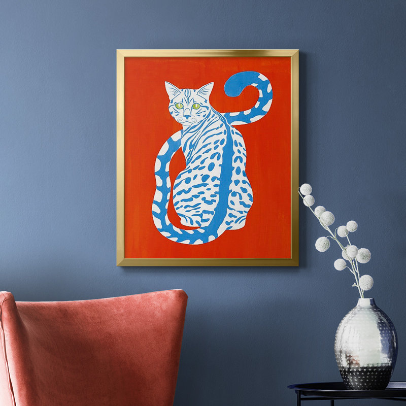 Toile encadrée complémentaire Complementary House Cat II - prête à être accrochée, Or, H 20 po x l 16 po