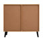 Armoire en bois naturel avec porte et tablette réglable pour rangement de salle de bain 3 tiroirs