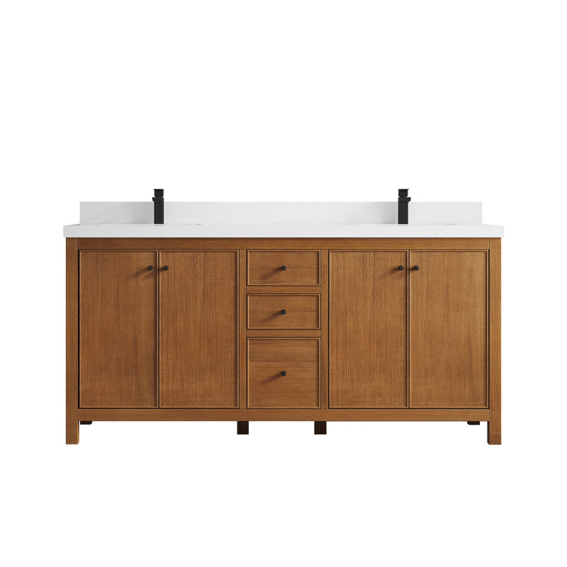 Macmahon 72'' Double Bathroom Vanity with Top, White