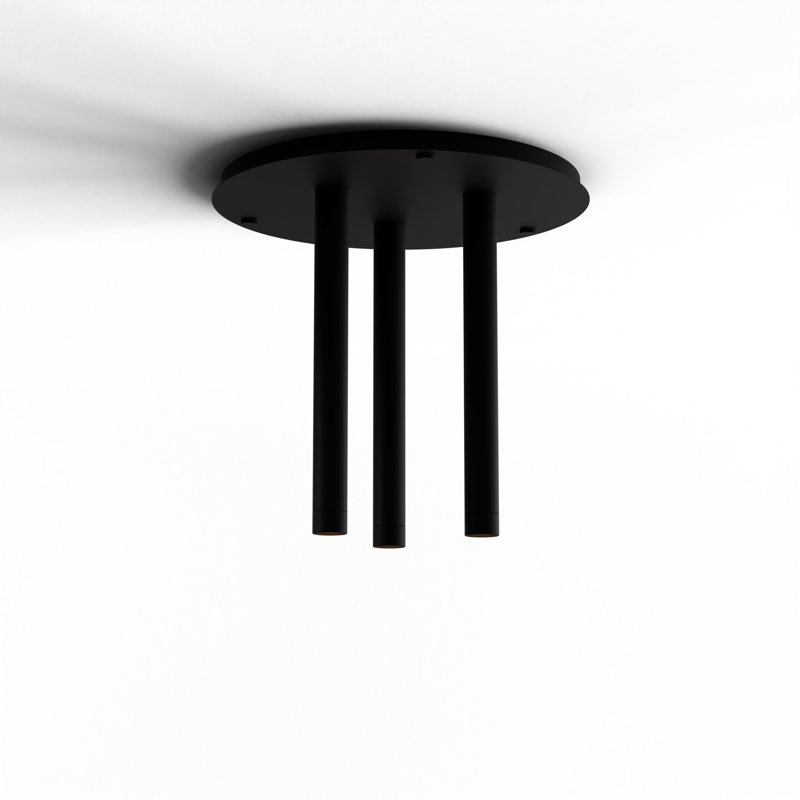 3 - Light LED Pendant, Matte Black