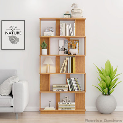L 31,5 po x H 64,56 po Bibliothèque libre Bibliothèque de rangement ouverte à 5 niveaux en bois aggloméré pour le bureau à domicile