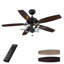 Ventilateur de plafond standard à 5 pales de 52 po avec télécommande et ensemble d'éclairage inclus