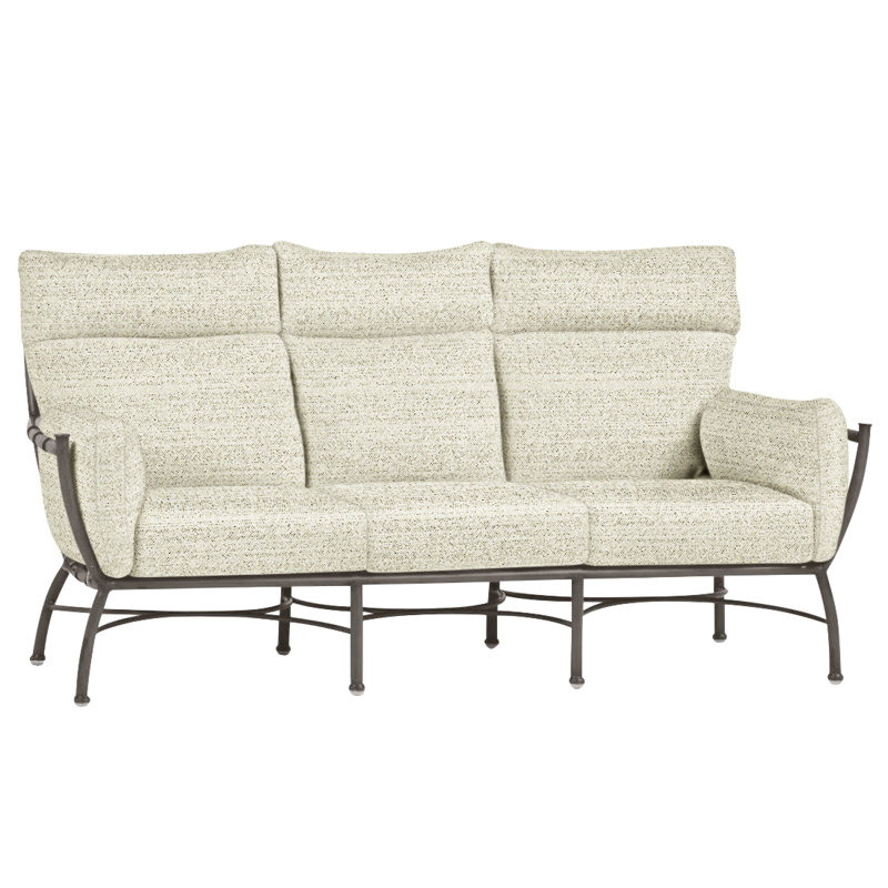 Majorca 83" Wide Outdoor Patio Sofa with Cushions, Natural White, No Welt